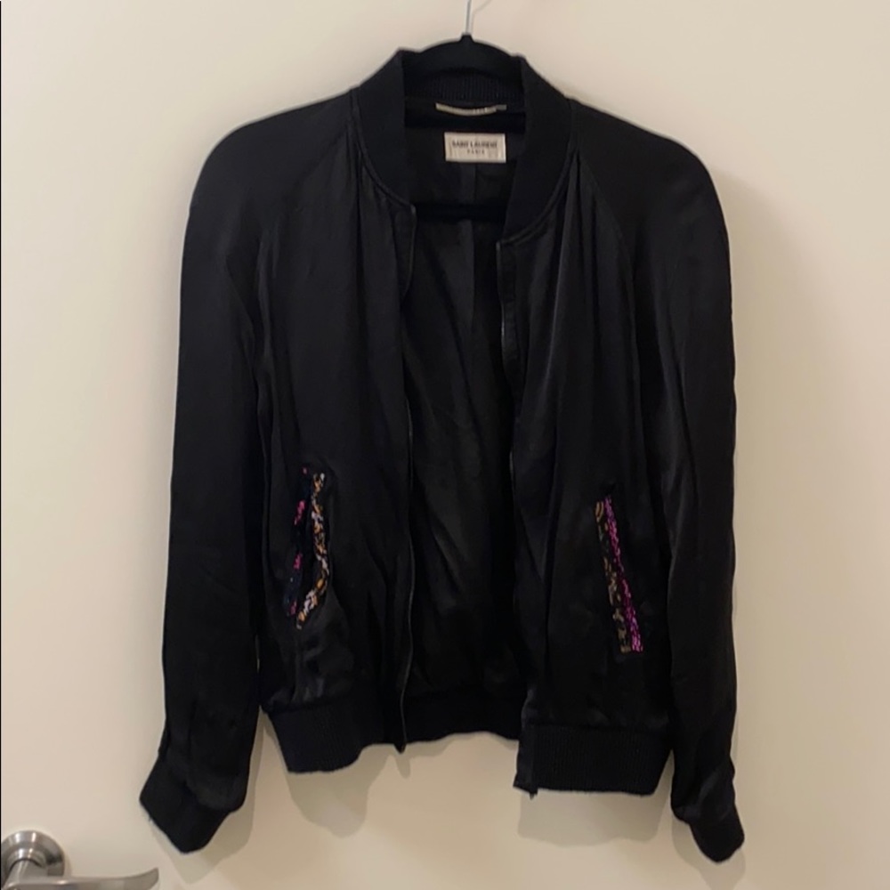 Saint Laurent bead bomber jacket